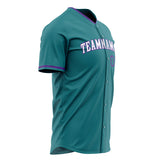 Custom Teal Baseball Jersey (With White Color)