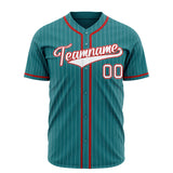 Custom Teal Baseball Jersey (With White White Pinstripe)