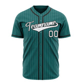 Custom Teal Baseball Jersey (With White White Pinstripe)