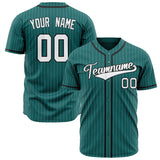 Custom Teal Baseball Jersey (With White White Pinstripe)