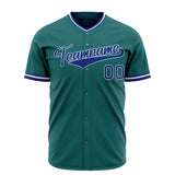 Custom Teal Baseball Jersey (With Royal Color)