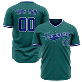 Custom Teal Baseball Jersey (With Royal Color)