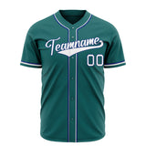 Custom Teal Baseball Jersey (With White Color)