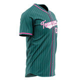 Custom Teal Baseball Jersey (With White White Pinstripe)