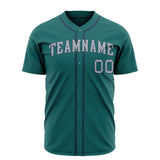 Custom Teal Baseball Jersey (With Gray Color)