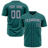 Custom Teal Baseball Jersey (With Gray Color)