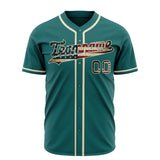 Custom Teal Baseball Jersey (With Cream Vintage USA Flag)