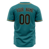 Custom Teal Baseball Jersey (With Black Black Pinstripe)