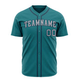 Custom Teal Baseball Jersey (With Gray Color)