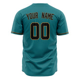 Custom Teal Baseball Jersey (With Black Color)