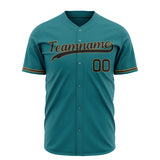 Custom Teal Baseball Jersey (With Black Color)