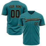 Custom Teal Baseball Jersey (With Black Color)