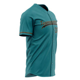 Custom Teal Baseball Jersey (With Black Color)