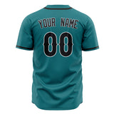 Custom Teal Baseball Jersey (With Black Color)