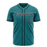 Custom Teal Baseball Jersey (With Black Color)