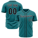 Custom Teal Baseball Jersey (With Black Color)