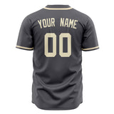 Custom Steel Gray Baseball Jersey (With Cream Color)