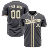 Custom Steel Gray Baseball Jersey (With Cream Color)