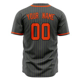 Custom Steel Gray Baseball Jersey (With Orange Neon Green)