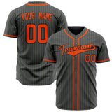 Custom Steel Gray Baseball Jersey (With Orange Neon Green)