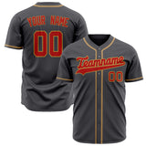 Custom Steel Gray Baseball Jersey (With Red Color)