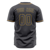 Custom Steel Gray Baseball Jersey (With Old Gold Color)