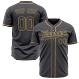 Custom Steel Gray Baseball Jersey (With Old Gold Color)