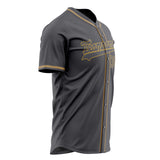 Custom Steel Gray Baseball Jersey (With Old Gold Color)