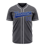 Custom Steel Gray Baseball Jersey (With Royal Color)