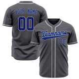 Custom Steel Gray Baseball Jersey (With Royal Color)