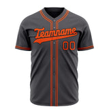 Custom Steel Gray Baseball Jersey (With Orange Color)