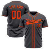 Custom Steel Gray Baseball Jersey (With Orange Color)