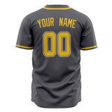 Custom Steel Gray Baseball Jersey (With Gold Color)