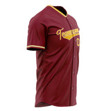 Custom Burgundy Baseball Jersey (With Gold Color)