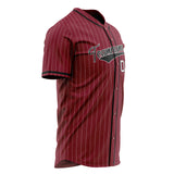 Custom Crimson Baseball Jersey (With Black White Pinstripe)