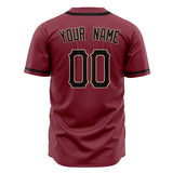 Custom Burgundy Baseball Jersey (With Black Color)