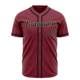 Custom Crimson Baseball Jersey (With Black Color)