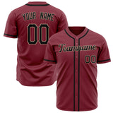 Custom Burgundy Baseball Jersey (With Black Color)