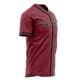 Custom Crimson Baseball Jersey (With Black Color)