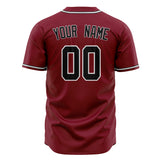 Custom Burgundy Baseball Jersey (With Black Color)