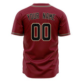 Custom Crimson Baseball Jersey (With Black Color)