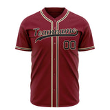 Custom Crimson Baseball Jersey (With Black Color)