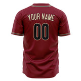 Custom Crimson Baseball Jersey (With Black Color)