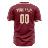 Custom Burgundy Baseball Jersey (With Cream Color)