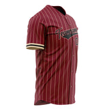 Custom Burgundy Baseball Jersey (With Black Cream Pinstripe)