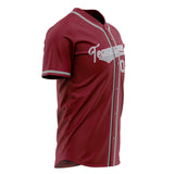 Custom Crimson Baseball Jersey (With Steel Gray Color)