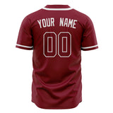 Custom Burgundy Baseball Jersey (With White Color)