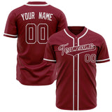 Custom Crimson Baseball Jersey (With White Color)