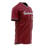 Custom Burgundy Baseball Jersey (With White Color)