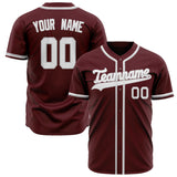 Custom Crimson Baseball Jersey (With White Color)